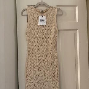 DISSH Cream Textured Midi Dress